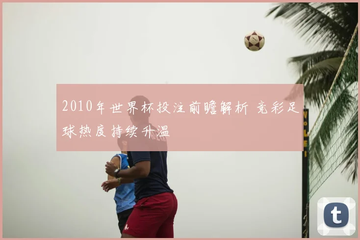 2010年世界杯投注前瞻解析 竞彩足球热度持续升温